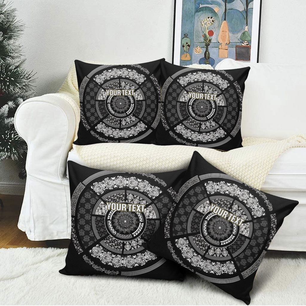 Italy Rugby Concept Custom Pillow Cover Black and White Mandala Inspired