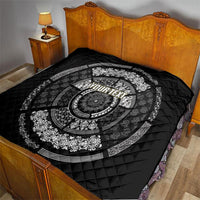 Italy Rugby Concept Custom Quilt Black and White Mandala Inspired
