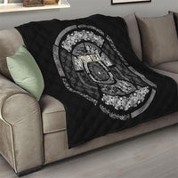 Italy Rugby Concept Custom Quilt Black and White Mandala Inspired