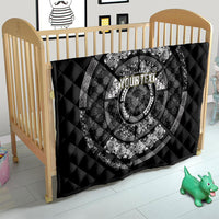 Italy Rugby Concept Custom Quilt Black and White Mandala Inspired