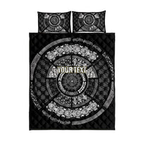 Italy Rugby Concept Custom Quilt Bed Set Black and White Mandala Inspired