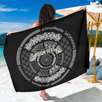 Italy Rugby Concept Custom Sarong Black and White Mandala Inspired