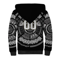 Italy Rugby Concept Custom Sherpa Hoodie Black and White Mandala Inspired