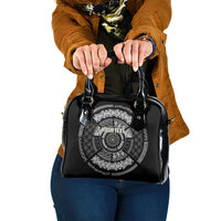 Italy Rugby Concept Custom Shoulder Handbag Black and White Mandala Inspired