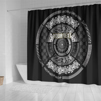 Italy Rugby Concept Custom Shower Curtain Black and White Mandala Inspired
