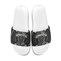 Italy Rugby Concept Custom Slide Sandals Black and White Mandala Inspired