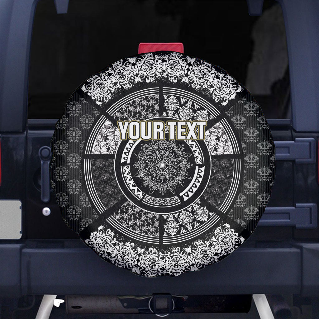 Italy Rugby Concept Custom Spare Tire Cover Black and White Mandala Inspired