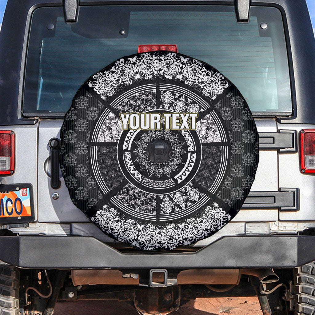 Italy Rugby Concept Custom Spare Tire Cover Black and White Mandala Inspired