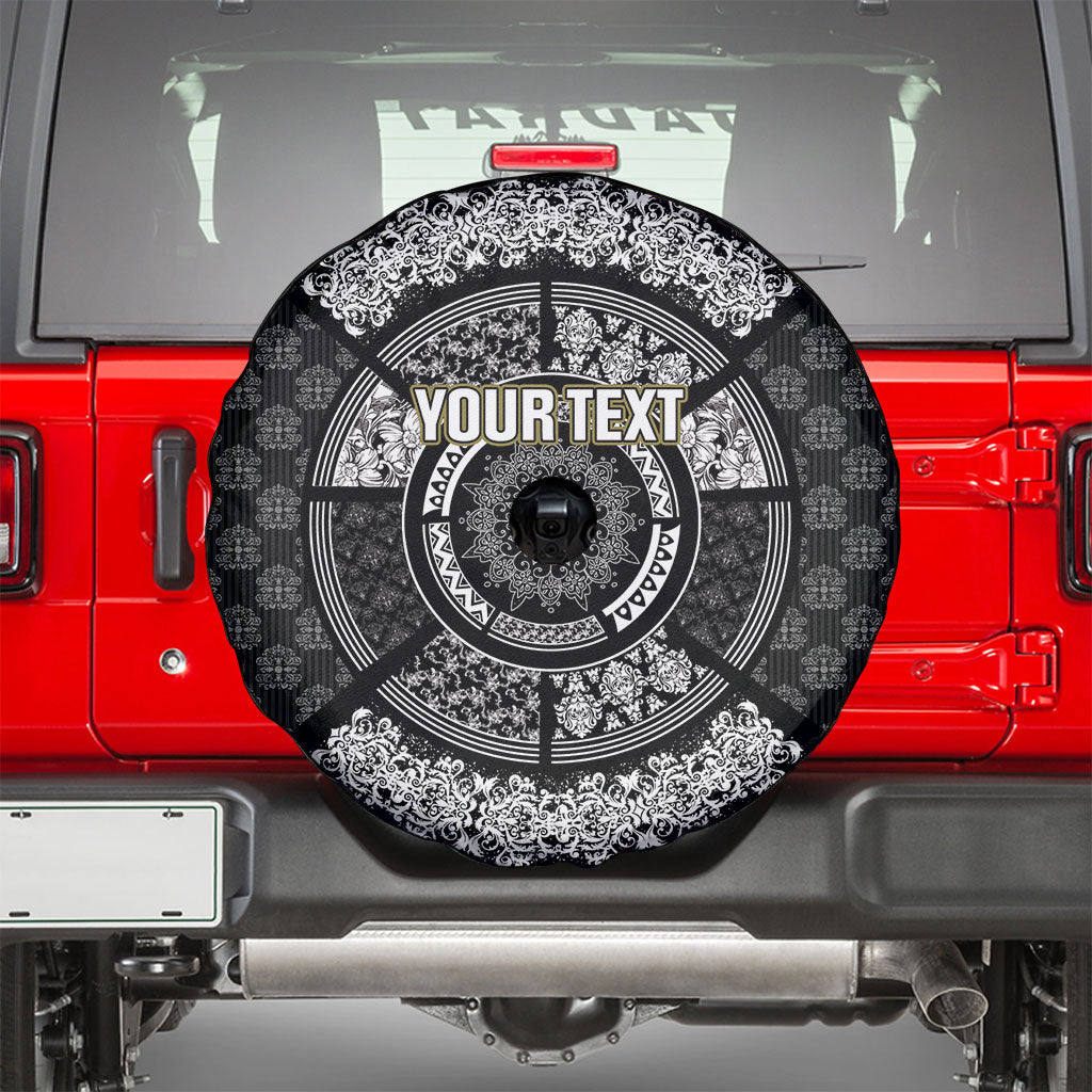 Italy Rugby Concept Custom Spare Tire Cover Black and White Mandala Inspired