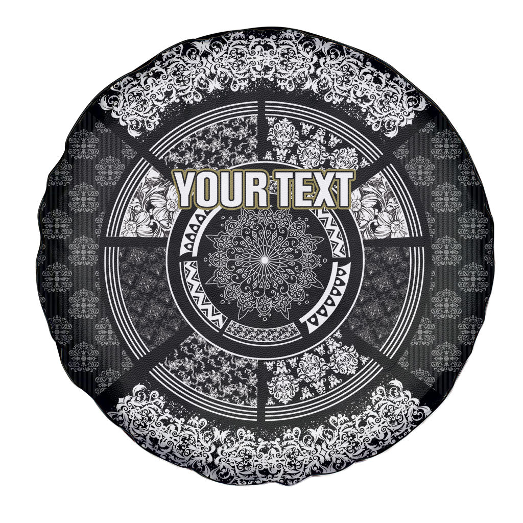 Italy Rugby Concept Custom Spare Tire Cover Black and White Mandala Inspired