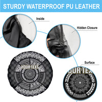 Italy Rugby Concept Custom Spare Tire Cover Black and White Mandala Inspired