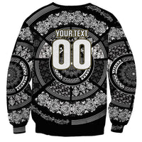 Italy Rugby Concept Custom Sweatshirt Black and White Mandala Inspired