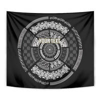 Italy Rugby Concept Custom Tapestry Black and White Mandala Inspired