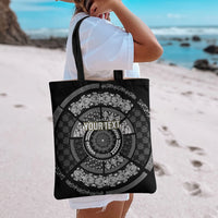 Italy Rugby Concept Custom Tote Bag Black and White Mandala Inspired