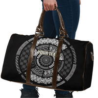 Italy Rugby Concept Custom Travel Bag Black and White Mandala Inspired