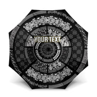Italy Rugby Concept Custom Umbrella Black and White Mandala Inspired