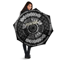 Italy Rugby Concept Custom Umbrella Black and White Mandala Inspired