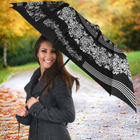 Italy Rugby Concept Custom Umbrella Black and White Mandala Inspired