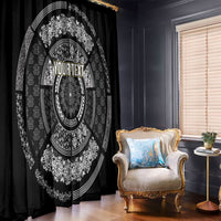 Italy Rugby Concept Custom Window Curtain Black and White Mandala Inspired
