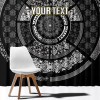 Italy Rugby Concept Custom Window Curtain Black and White Mandala Inspired