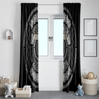 Italy Rugby Concept Custom Window Curtain Black and White Mandala Inspired