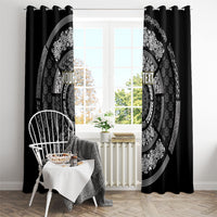 Italy Rugby Concept Custom Window Curtain Black and White Mandala Inspired