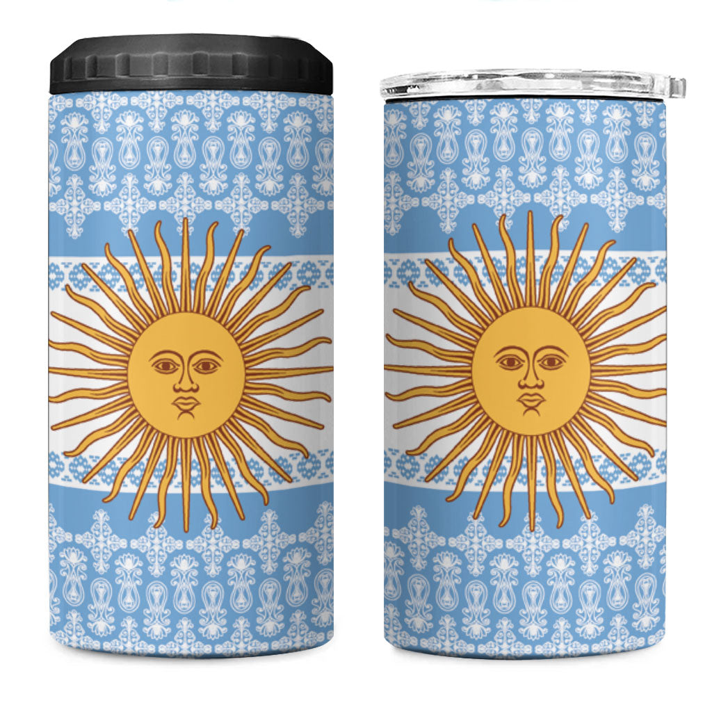 Argentina Rugby National Heritage Custom 4 in 1 Can Cooler Tumbler Gaucho Inspired