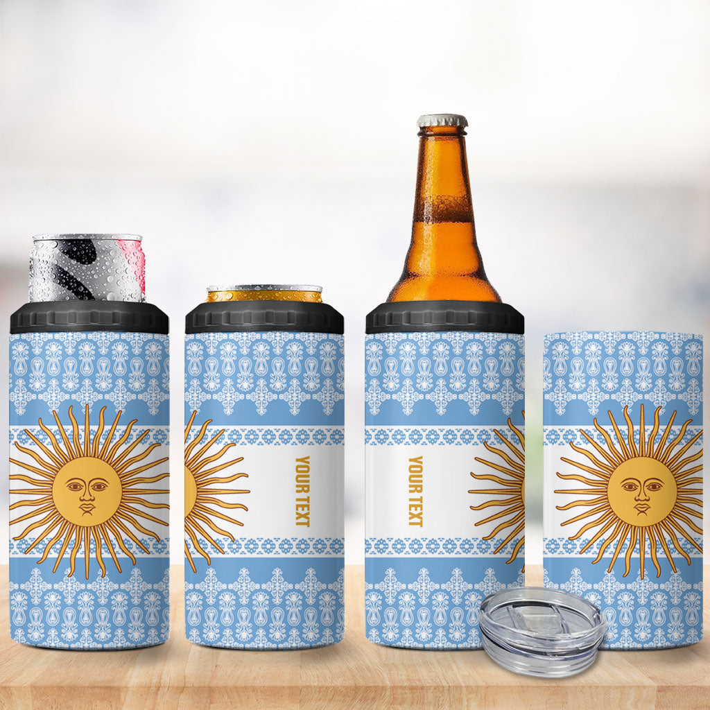 Argentina Rugby National Heritage Custom 4 in 1 Can Cooler Tumbler Gaucho Inspired