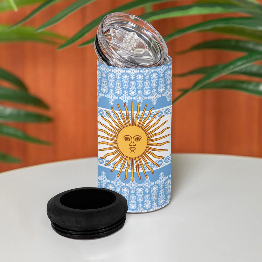 Argentina Rugby National Heritage Custom 4 in 1 Can Cooler Tumbler Gaucho Inspired
