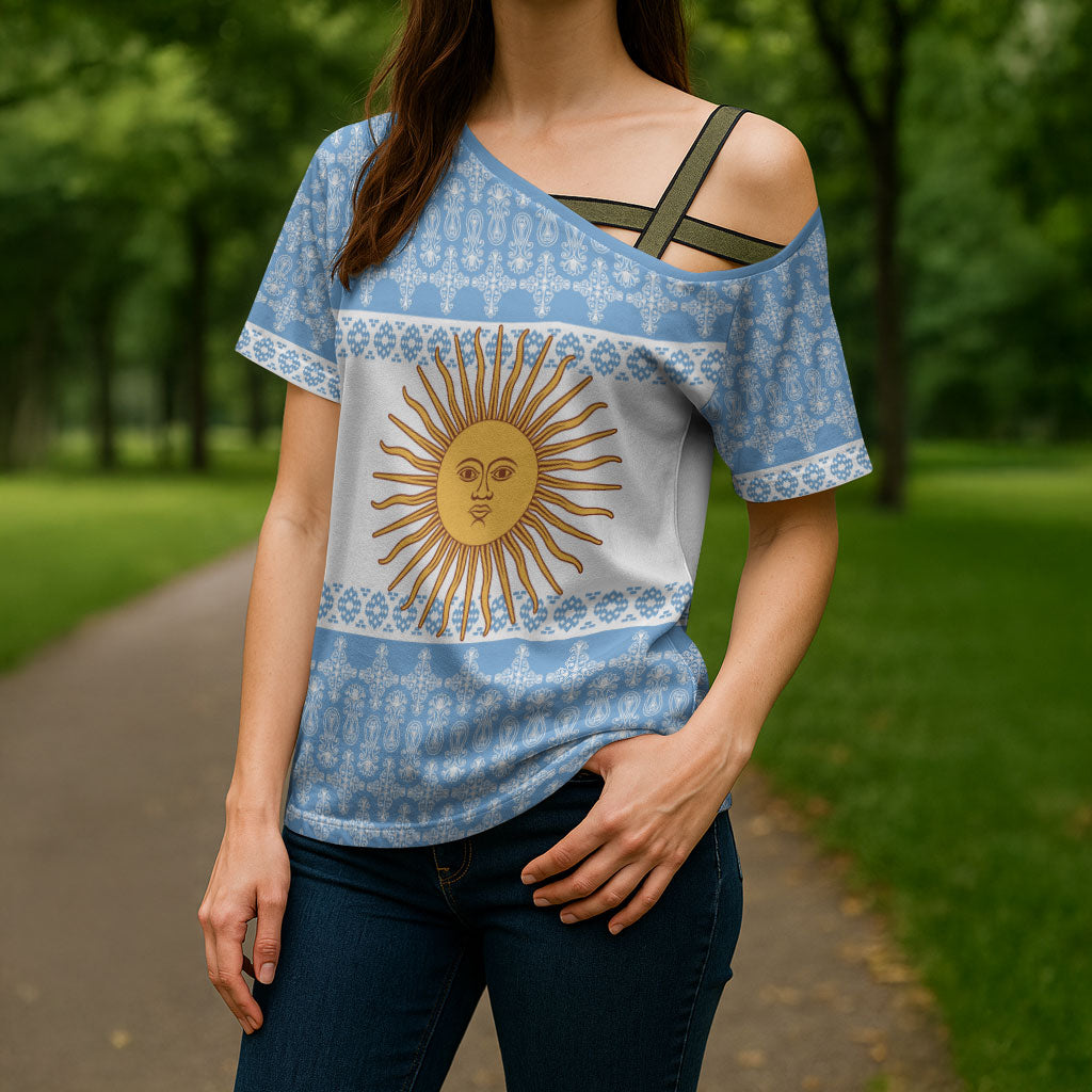 Argentina Rugby National Heritage Custom Cross Shoulder Shirt Gaucho Inspired
