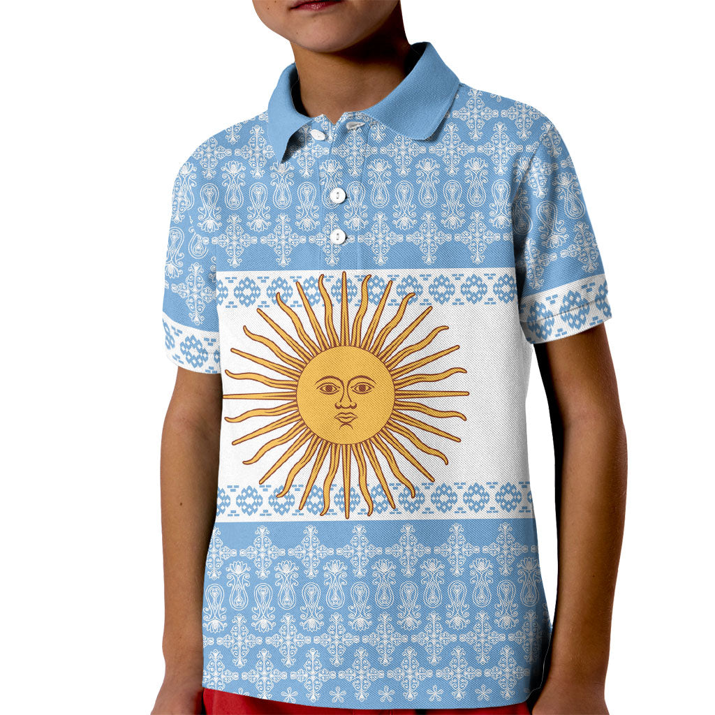 Argentina Rugby National Heritage Custom Kid Polo Shirt Gaucho Inspired