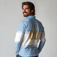 Argentina Rugby National Heritage Custom Long Sleeve Polo Shirt Gaucho Inspired