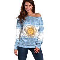 Argentina Rugby National Heritage Custom Off Shoulder Sweater Gaucho Inspired