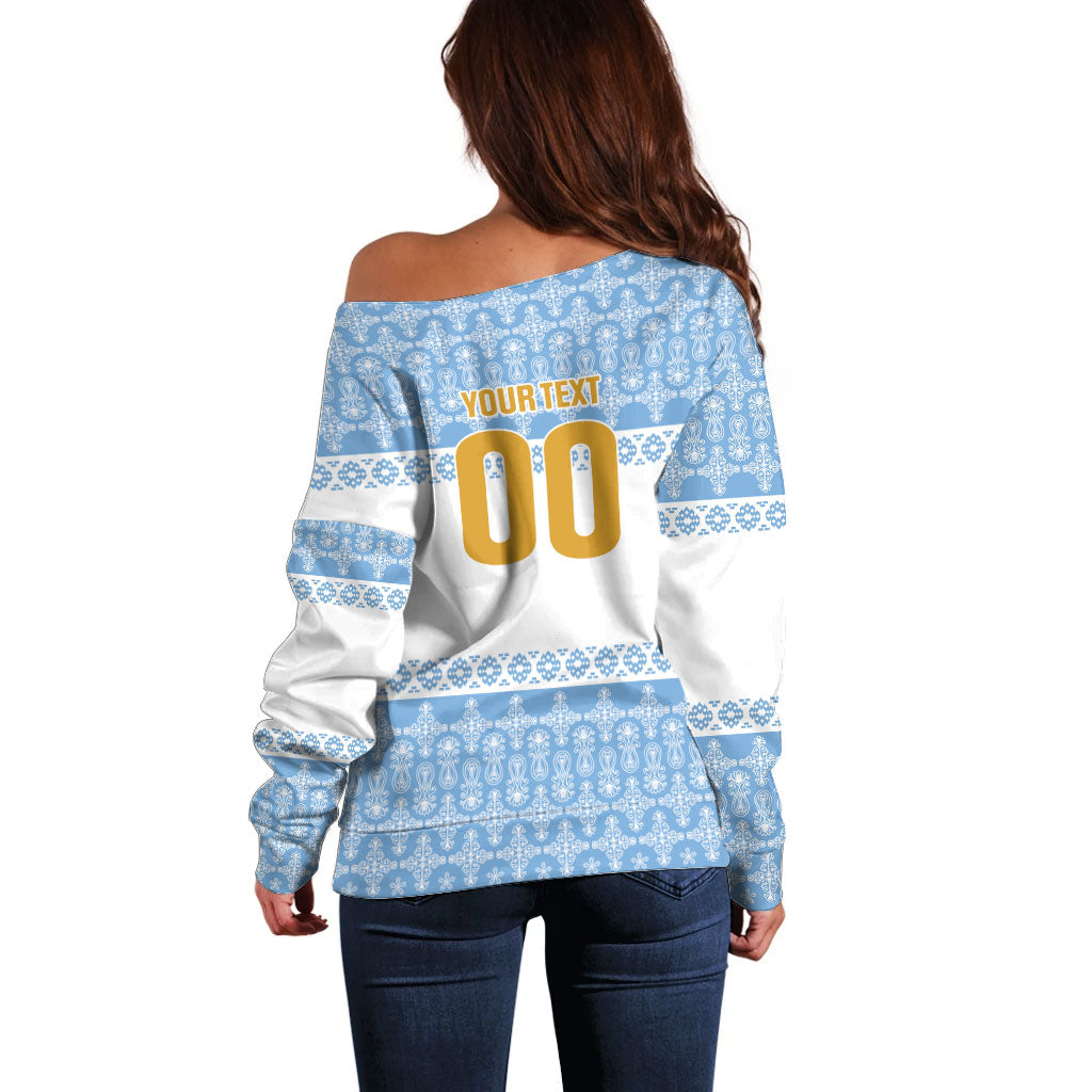 Argentina Rugby National Heritage Custom Off Shoulder Sweater Gaucho Inspired