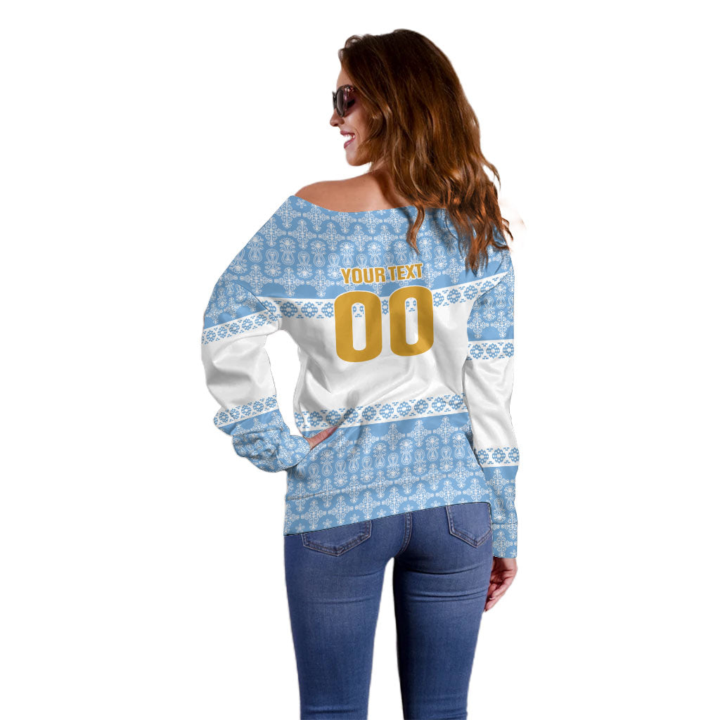 Argentina Rugby National Heritage Custom Off Shoulder Sweater Gaucho Inspired