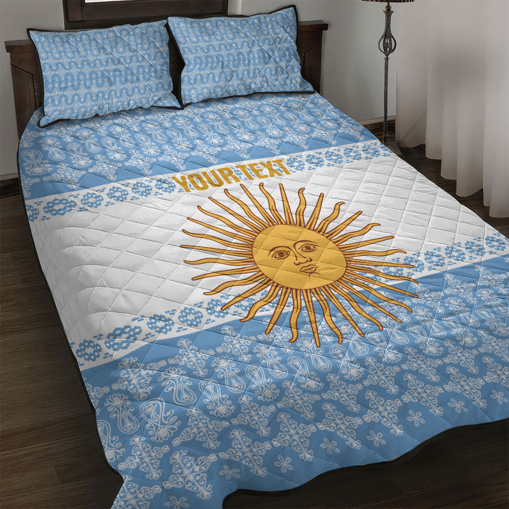 Argentina Rugby National Heritage Custom Quilt Bed Set Gaucho Inspired