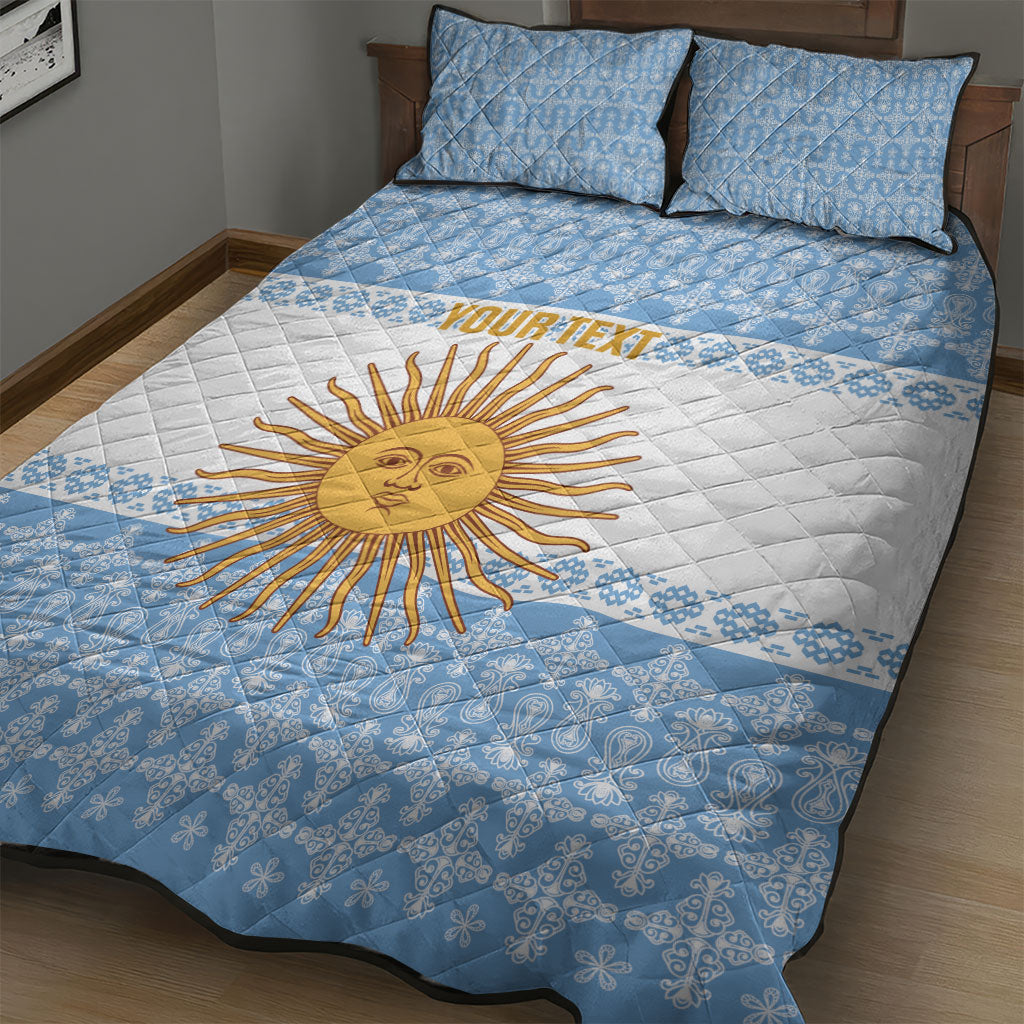 Argentina Rugby National Heritage Custom Quilt Bed Set Gaucho Inspired