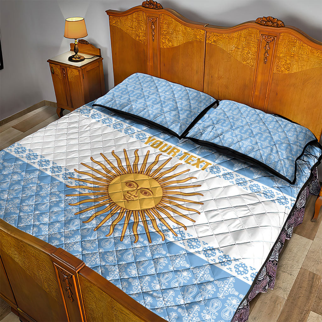 Argentina Rugby National Heritage Custom Quilt Bed Set Gaucho Inspired