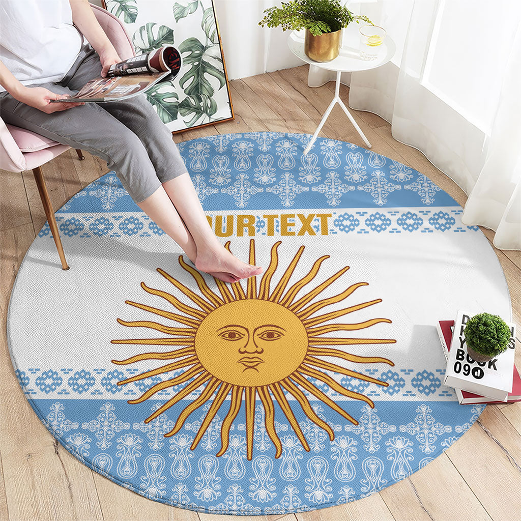 Argentina Rugby National Heritage Custom Round Carpet Gaucho Inspired