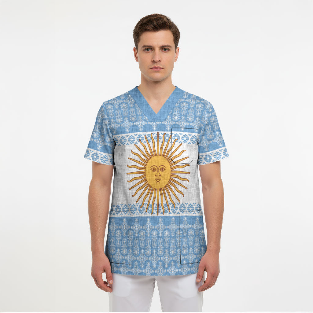 Argentina Rugby National Heritage Custom Scrub Top Gaucho Inspired