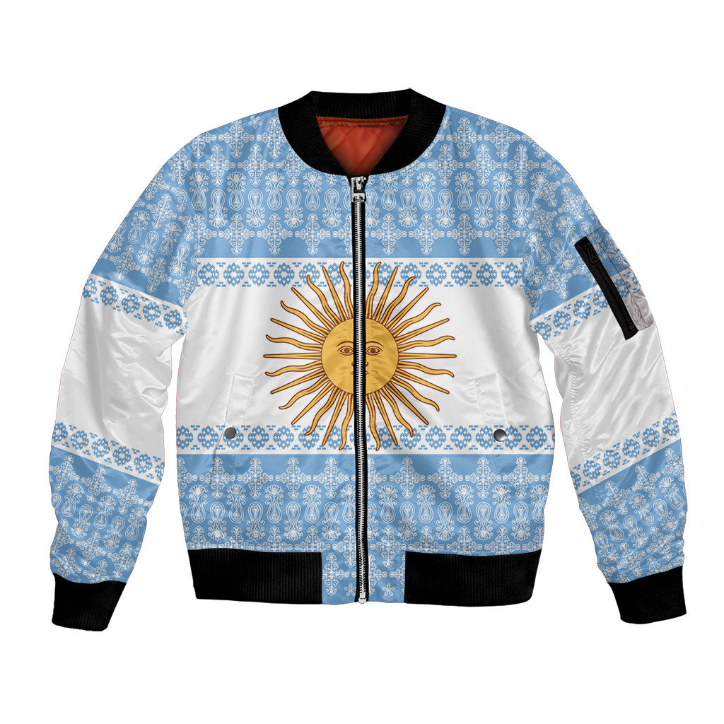 Argentina Rugby National Heritage Custom Sleeve Zip Bomber Jacket Gaucho Inspired