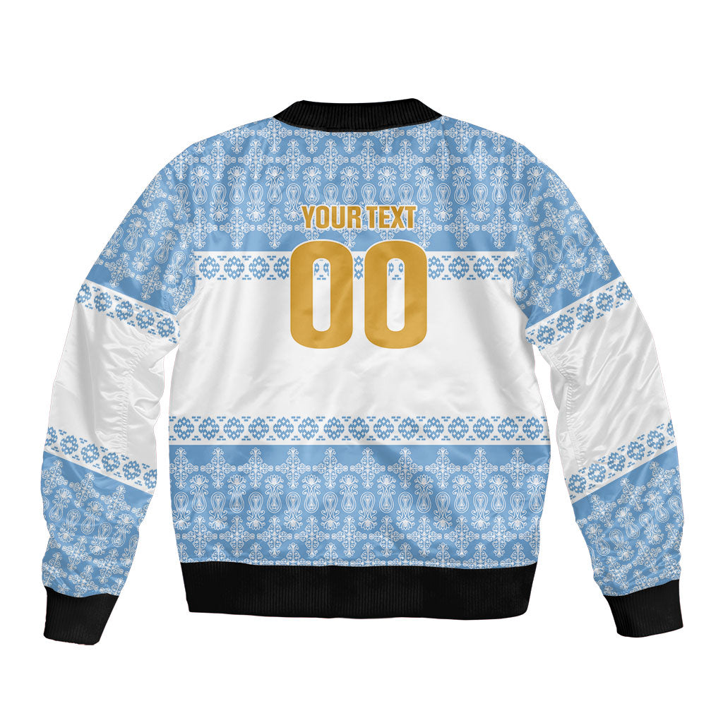 Argentina Rugby National Heritage Custom Sleeve Zip Bomber Jacket Gaucho Inspired