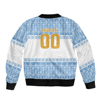 Argentina Rugby National Heritage Custom Sleeve Zip Bomber Jacket Gaucho Inspired