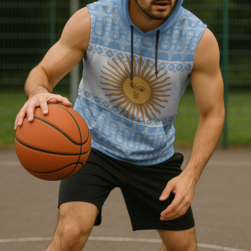 Argentina Rugby National Heritage Custom Sleeveless Hoodie Gaucho Inspired