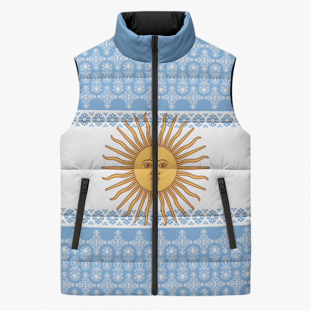 Argentina Rugby National Heritage Custom Sleeveless Puffer Jacket Gaucho Inspired