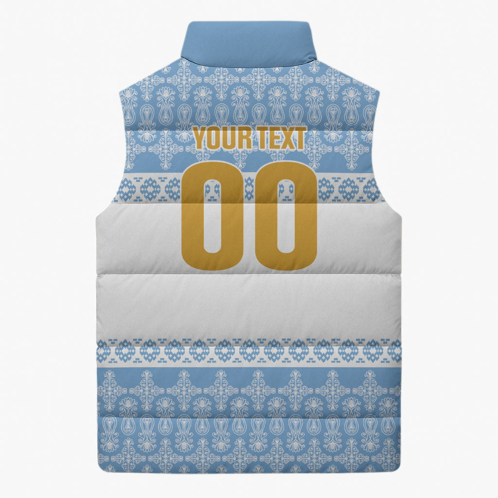 Argentina Rugby National Heritage Custom Sleeveless Puffer Jacket Gaucho Inspired
