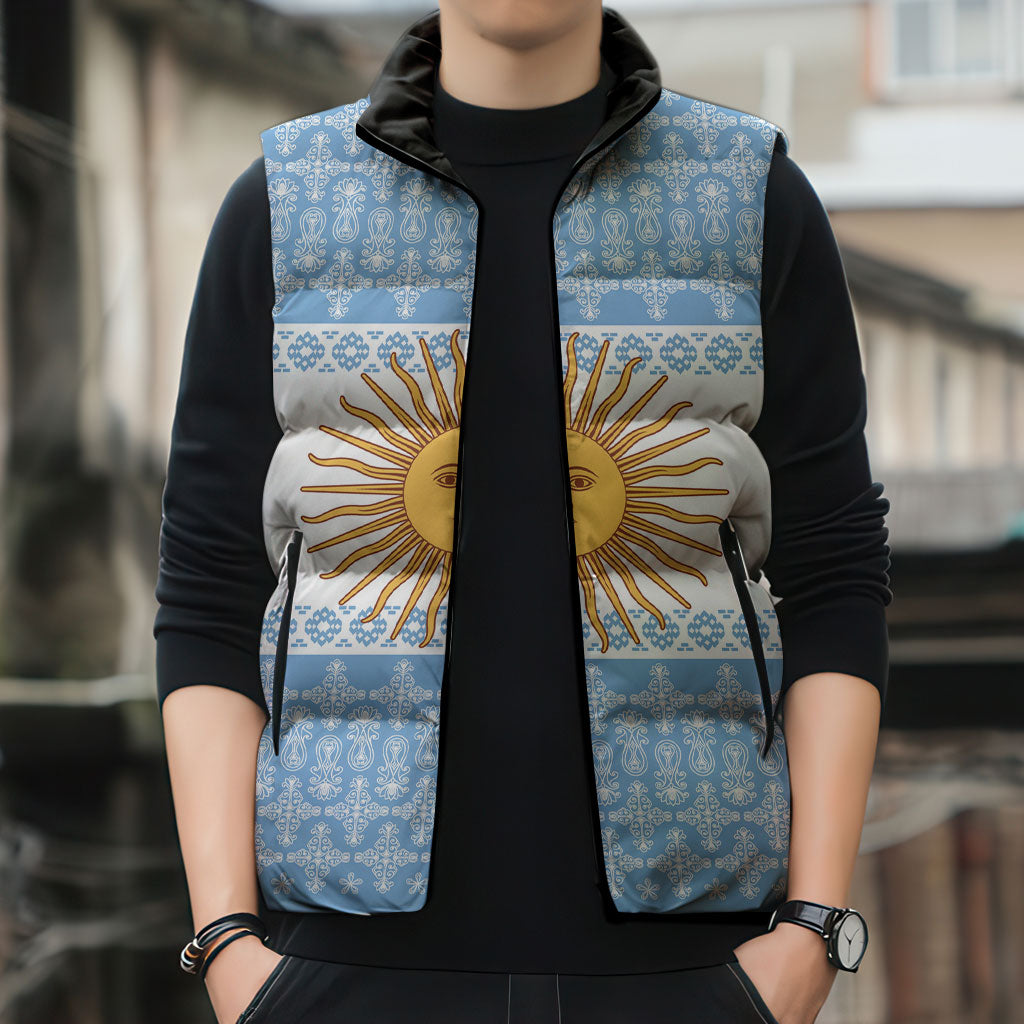 Argentina Rugby National Heritage Custom Sleeveless Puffer Jacket Gaucho Inspired