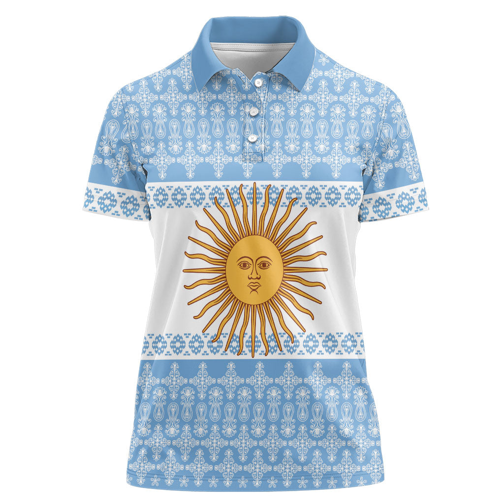 Argentina Rugby National Heritage Custom Women Polo Shirt Gaucho Inspired
