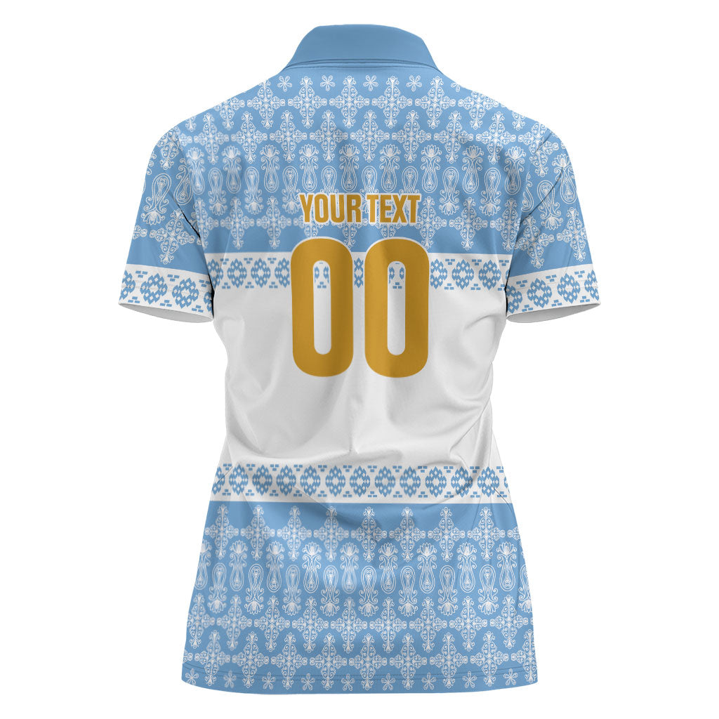 Argentina Rugby National Heritage Custom Women Polo Shirt Gaucho Inspired