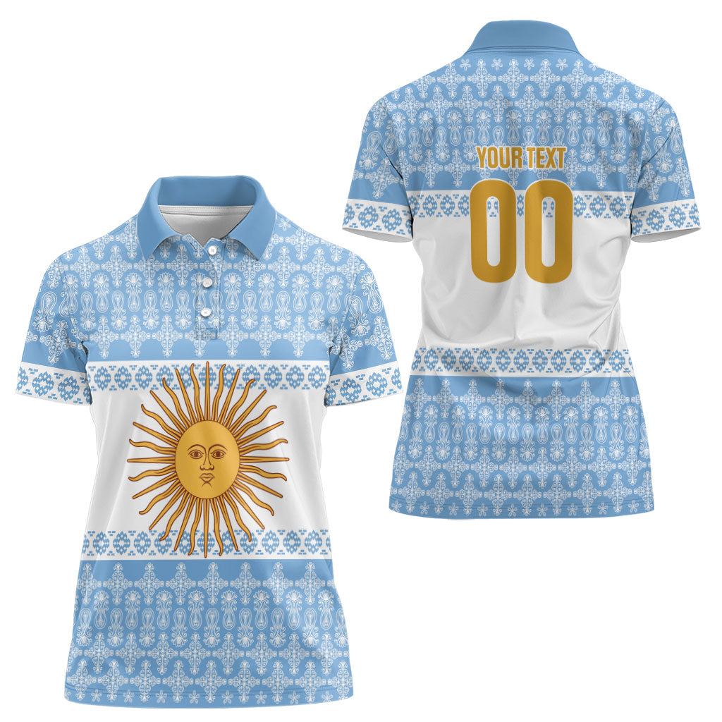 Argentina Rugby National Heritage Custom Women Polo Shirt Gaucho Inspired